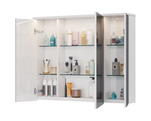 Зеркальный шкаф 100x80 см белый глянец Lemark Zenon LM100ZS-Z