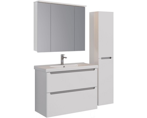 Зеркальный шкаф 100x80 см белый глянец Lemark Zenon LM100ZS-Z