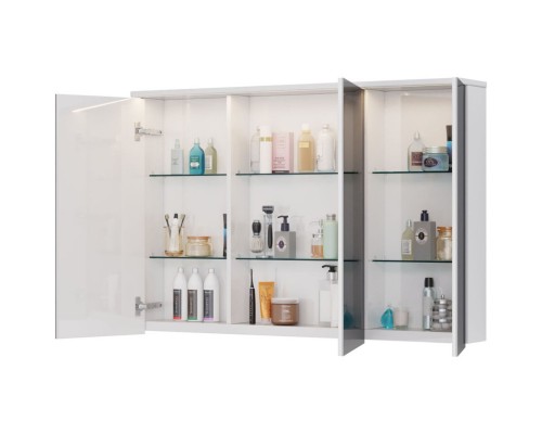 Зеркальный шкаф 120x80 см белый глянец Lemark Zenon LM120ZS-Z