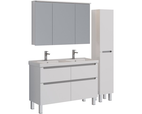 Зеркальный шкаф 120x80 см белый глянец Lemark Zenon LM120ZS-Z