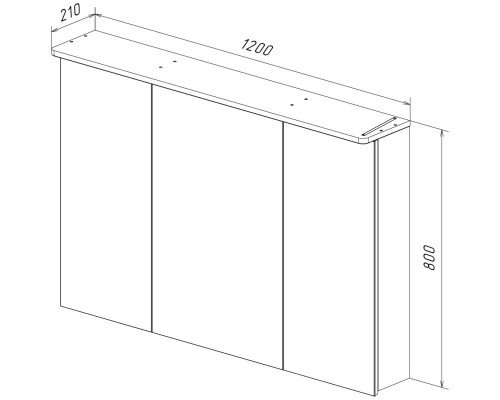 Зеркальный шкаф 120x80 см белый глянец Lemark Zenon LM120ZS-Z