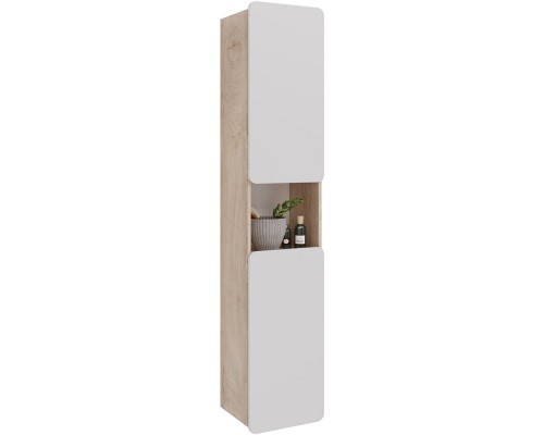 Пенал подвесной белый глянец/дуб кантри L/R Lemark Olivia LM08OL35P