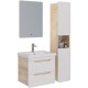 Пенал подвесной белый глянец/дуб кантри L/R Lemark Olivia LM08OL35P