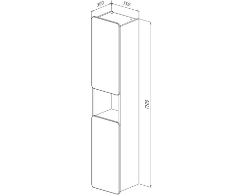 Пенал подвесной белый глянец/дуб кантри L/R Lemark Olivia LM08OL35P