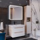 Пенал подвесной белый глянец/дуб кантри L/R Lemark Olivia LM08OL35P