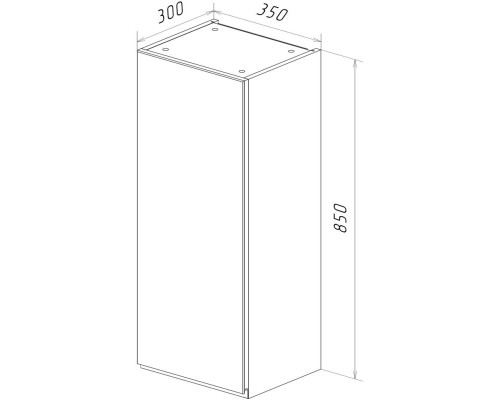 Шкаф одностворчатый 35x85 см белый глянец L/R Lemark Veon LM01V35PL