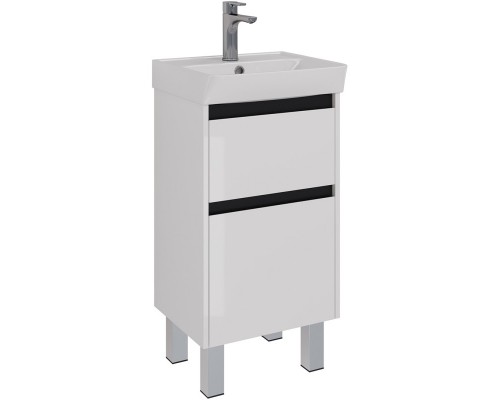 Тумба белый глянец/черный 42,6 см Lemark Combi LM03C45T-black