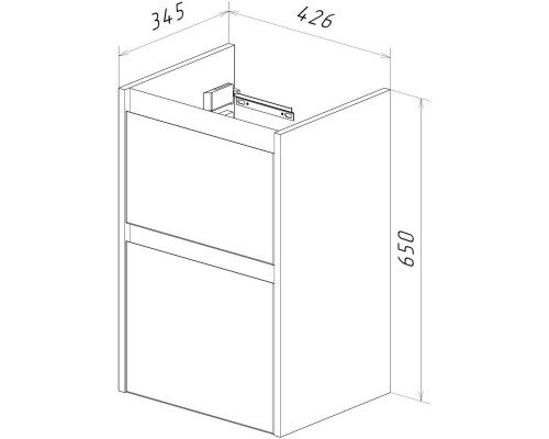 Тумба белый глянец/черный 42,6 см Lemark Combi LM03C45T-black
