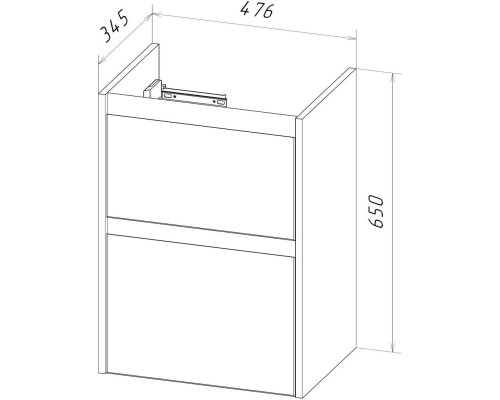 Тумба дуб кантри/белый глянец 47,6 см Lemark Combi LM03C50T-dub
