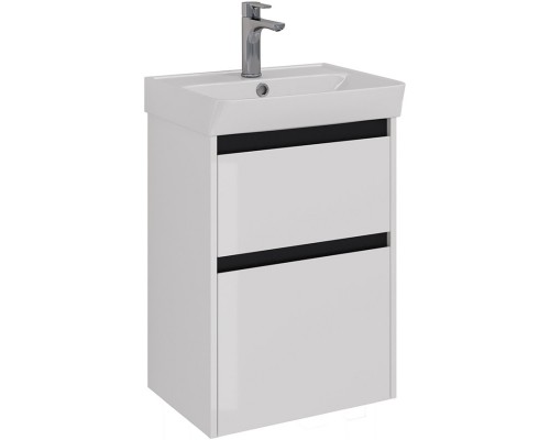 Тумба белый глянец/черный 47,6 см Lemark Combi LM03C50T-black