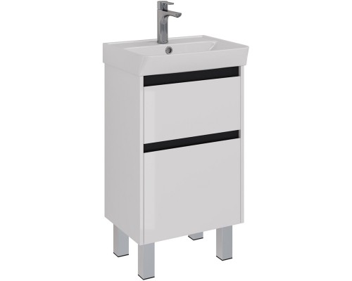 Тумба белый глянец/черный 47,6 см Lemark Combi LM03C50T-black