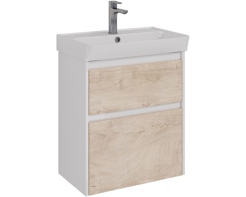 Тумба дуб кантри/белый глянец 57,4 см Lemark Combi LM03C60T-dub
