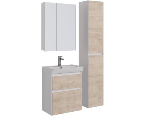 Тумба дуб кантри/белый глянец 57,4 см Lemark Combi LM03C60T-dub