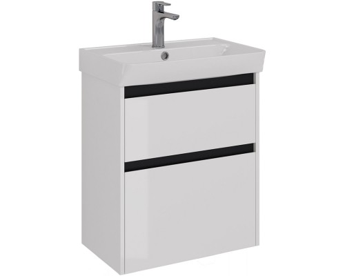 Тумба белый глянец/черный 57,4 см Lemark Combi LM03C60T-black