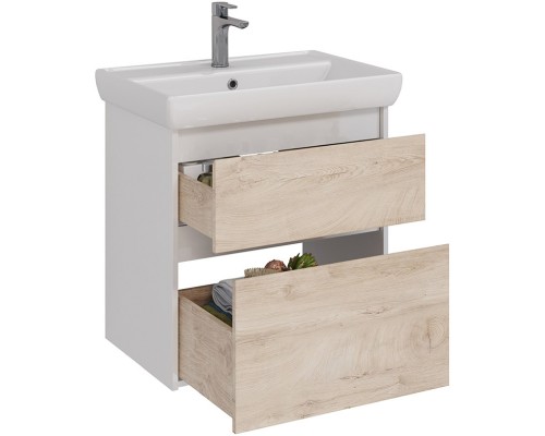 Тумба дуб кантри/белый глянец 64,4 см Lemark Combi LM03C70T-dub