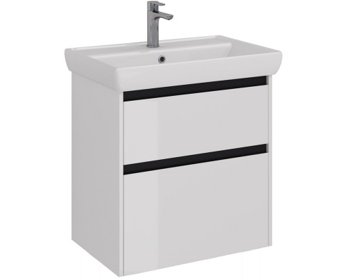 Тумба белый глянец/черный 64,4 см Lemark Combi LM03C70T-black