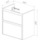 Тумба белый глянец/черный 64,4 см Lemark Combi LM03C70T-black