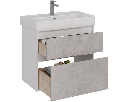 Тумба белый глянец/бетон 74,4 см Lemark Combi LM03C80T-Beton