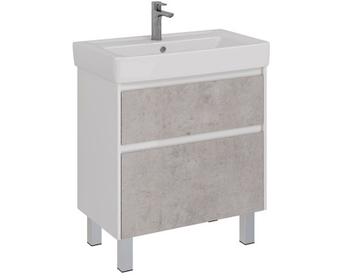 Тумба белый глянец/бетон 74,4 см Lemark Combi LM03C80T-Beton