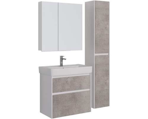 Тумба белый глянец/бетон 74,4 см Lemark Combi LM03C80T-Beton