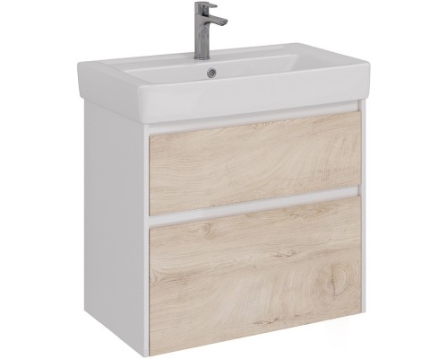 Тумба дуб кантри/белый глянец 74,4 см Lemark Combi LM03C80T-dub
