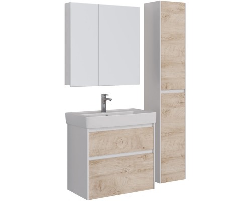Тумба дуб кантри/белый глянец 74,4 см Lemark Combi LM03C80T-dub
