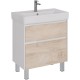Тумба дуб кантри/белый глянец 74,4 см Lemark Combi LM03C80T-dub