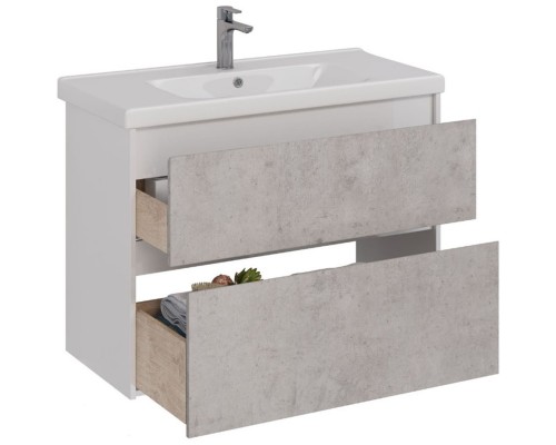 Тумба белый глянец/бетон 95,8 см Lemark Combi LM03C100T-Beton