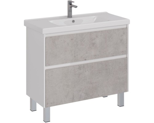 Тумба белый глянец/бетон 95,8 см Lemark Combi LM03C100T-Beton