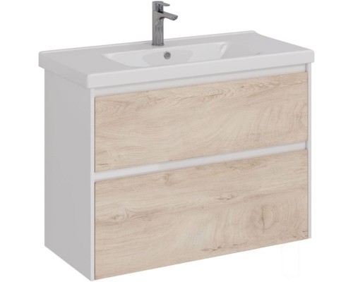 Тумба дуб кантри/белый глянец 95,8 см Lemark Combi LM03C100T-dub