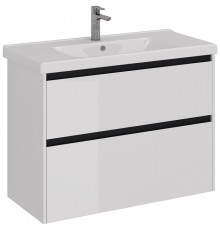 Тумба белый глянец/черный 95,8 см Lemark Combi LM03C100T-black