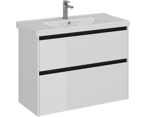 Тумба белый глянец/черный 95,8 см Lemark Combi LM03C100T-black
