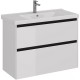 Тумба белый глянец/черный 95,8 см Lemark Combi LM03C100T-black