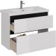 Тумба белый глянец/черный 95,8 см Lemark Combi LM03C100T-black