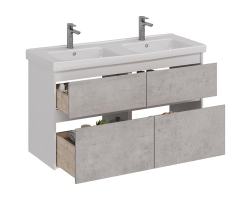 Тумба белый глянец/бетон 120 см Lemark Combi LM03C125T-Beton