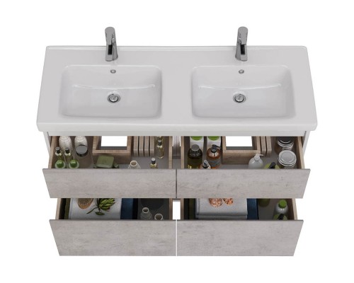 Тумба белый глянец/бетон 120 см Lemark Combi LM03C125T-Beton