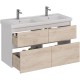 Тумба дуб кантри/белый глянец 120 см Lemark Combi LM03C125T-dub