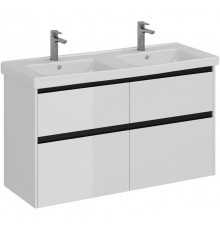 Тумба белый глянец/черный 120 см Lemark Combi LM03C125T-black