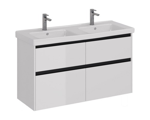 Тумба белый глянец/черный 120 см Lemark Combi LM03C125T-black
