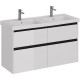 Тумба белый глянец/черный 120 см Lemark Combi LM03C125T-black