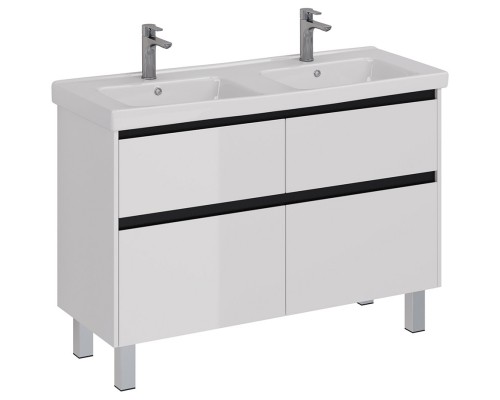 Тумба белый глянец/черный 120 см Lemark Combi LM03C125T-black