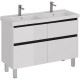 Тумба белый глянец/черный 120 см Lemark Combi LM03C125T-black
