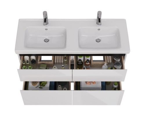 Тумба белый глянец/черный 120 см Lemark Combi LM03C125T-black