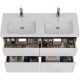 Тумба белый глянец/черный 120 см Lemark Combi LM03C125T-black