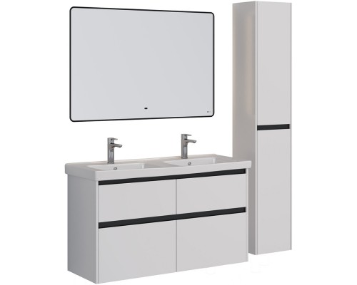 Тумба белый глянец/черный 120 см Lemark Combi LM03C125T-black