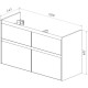 Тумба белый глянец/черный 120 см Lemark Combi LM03C125T-black
