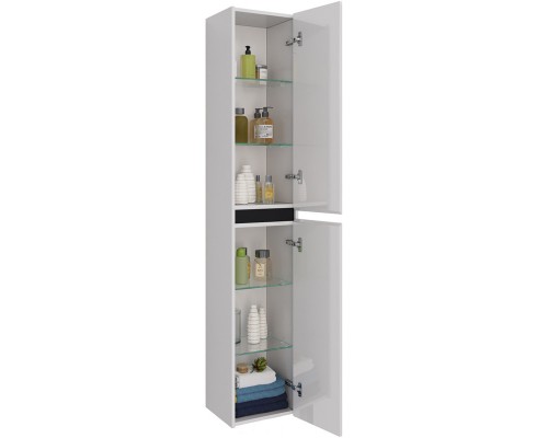 Пенал подвесной белый глянец/черный L/R Lemark Combi LM03C35P-black