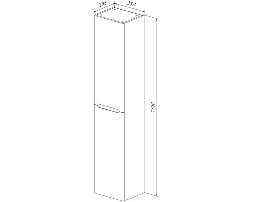 Пенал подвесной белый глянец L/R Lemark Buno LM04B35P