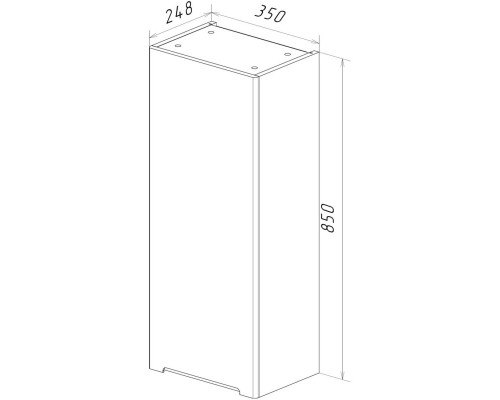 Шкаф одностворчатый 35x85 см белый глянец R Lemark Buno LM04B35PL
