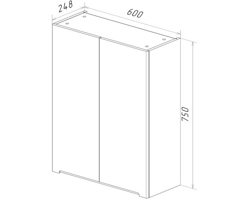 Шкаф двустворчатый 60x75 см белый глянец Lemark Buno LM04B60SH